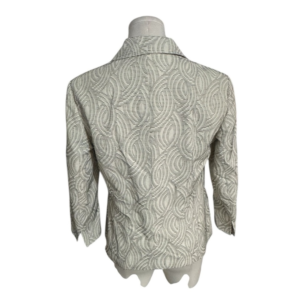 Lafayette 148 New York Ivory Black Blazer 3/4 Sleeves Work Business Preppy 4 - Picture 3 of 7